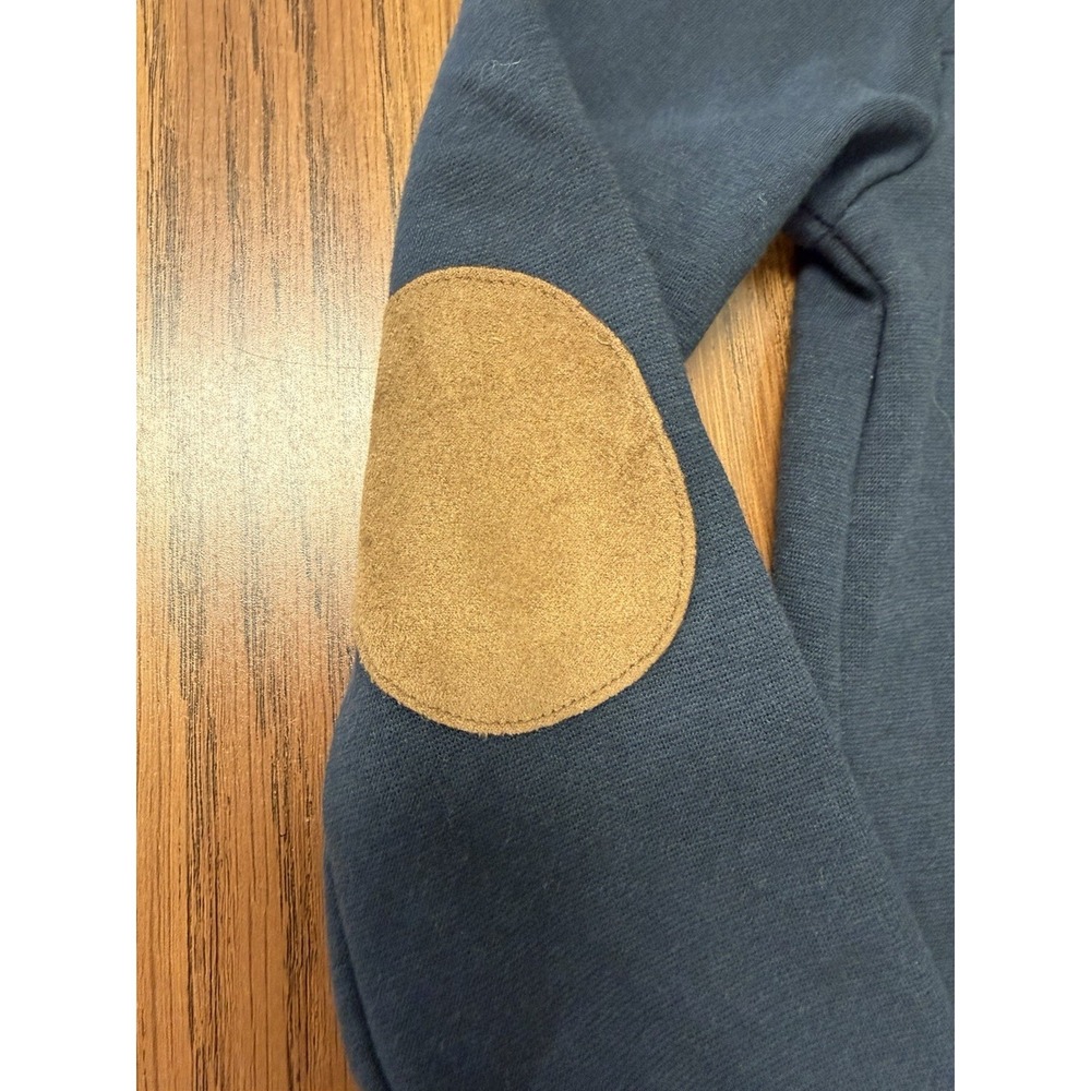 Hope and Henry Girls 6 Blue Quilted Riding Ponte Riding Dress Tan Elbow Patches - Picture 3 of 6